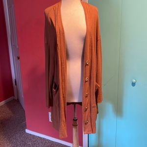 Free People orange cardigan